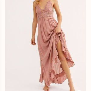 Free people adella pink rose dress